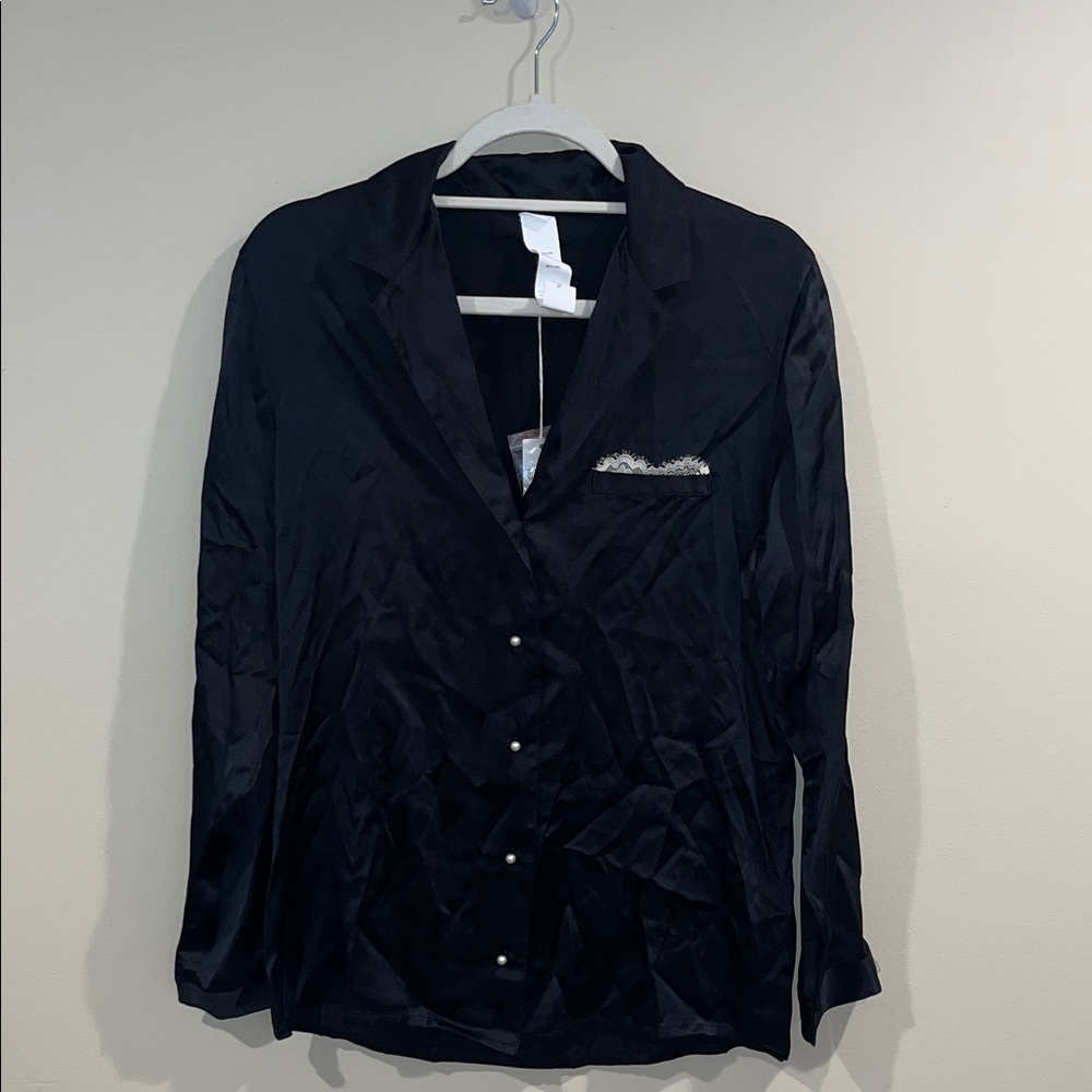 Intimissimi Black Satin Pajama Top